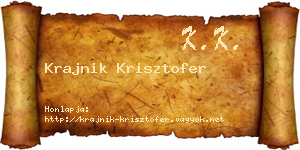 Krajnik Krisztofer névjegykártya
